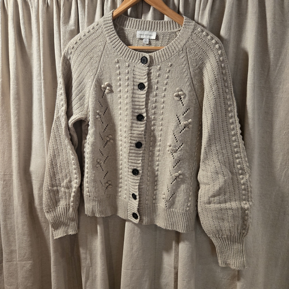 Elegant Beige Button-Up Cardigan